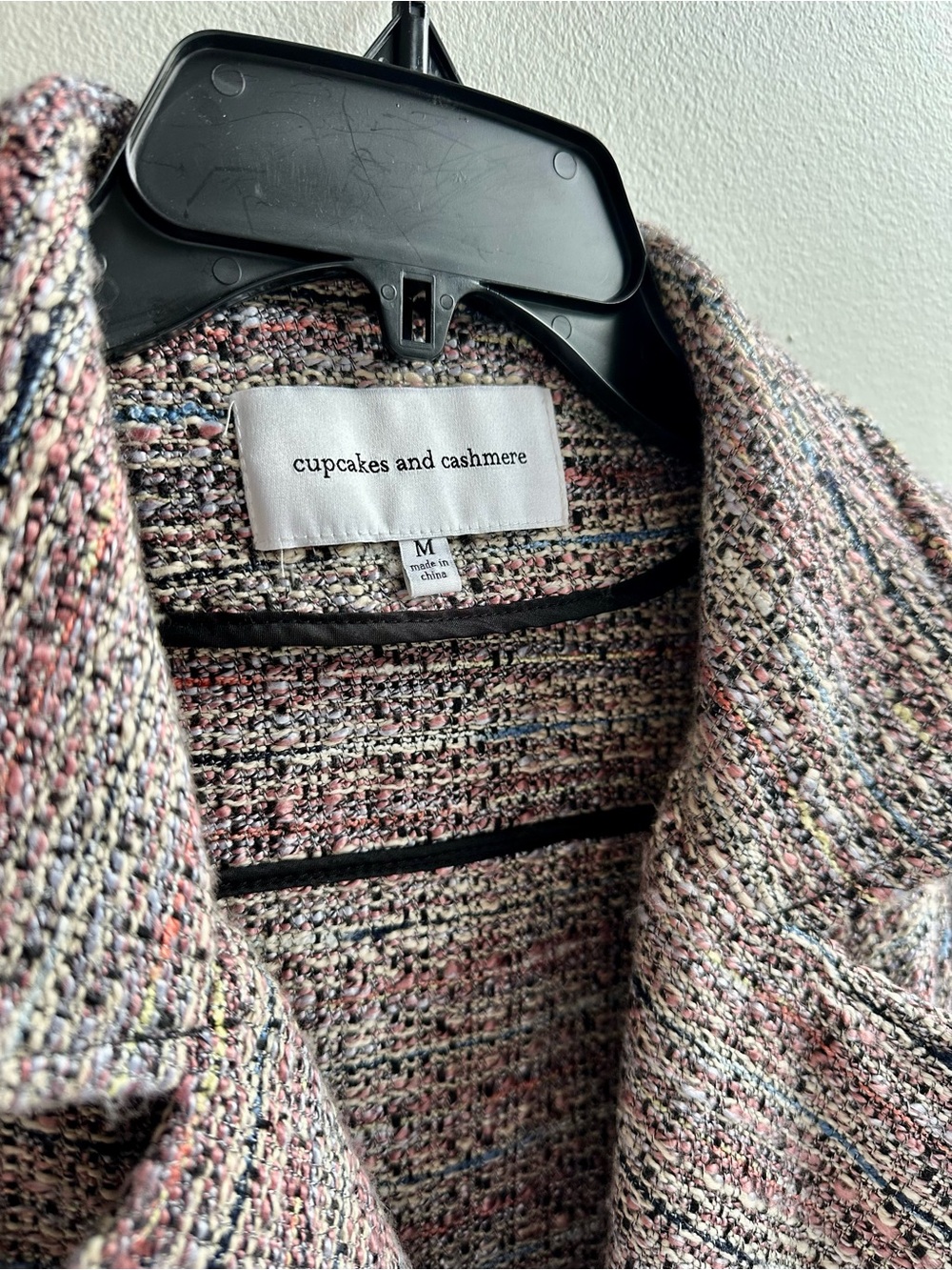 cupcakes & cashmere Canter Pink Tweed Moto Jacket, size M - Picture 7 of 12